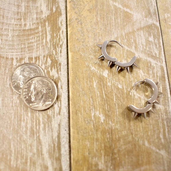 Stainless Steel Spike Earrings - Picture 2 of 6